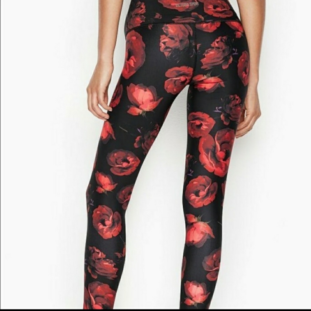 Victoria secret sport VSX  rose leggings ❤🖤🥀